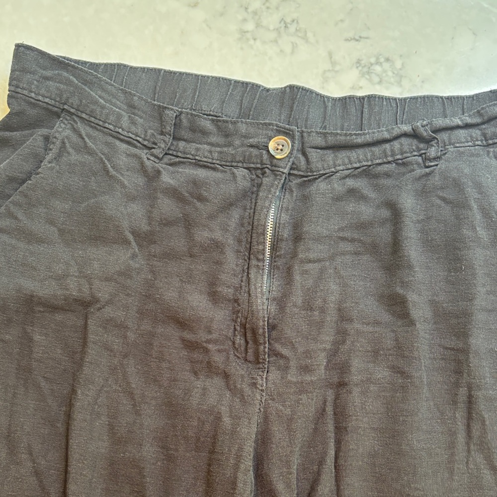 Black Trouser Linen Blend Pants